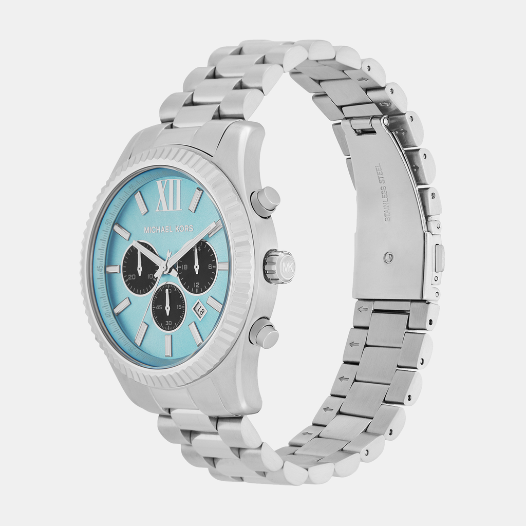 Michael Kors Lexington Chronograph Blue Dial Silver Steel Strap Watch for Men - MK9165 Buy Now By Michael Kors