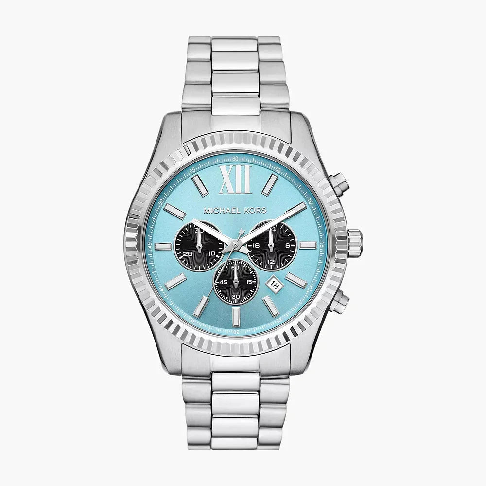 Michael Kors Lexington Chronograph Blue Dial Silver Steel Strap Watch for Men - MK9165 Buy Now By Michael Kors