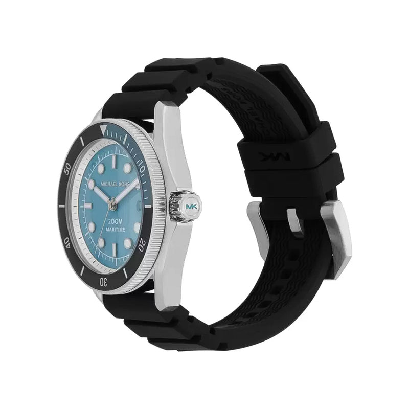 Michael Kors Maritime Three Hand Blue Dial Black Silicone Strap Watch for Men - MK9167 Buy Now By Michael Kors