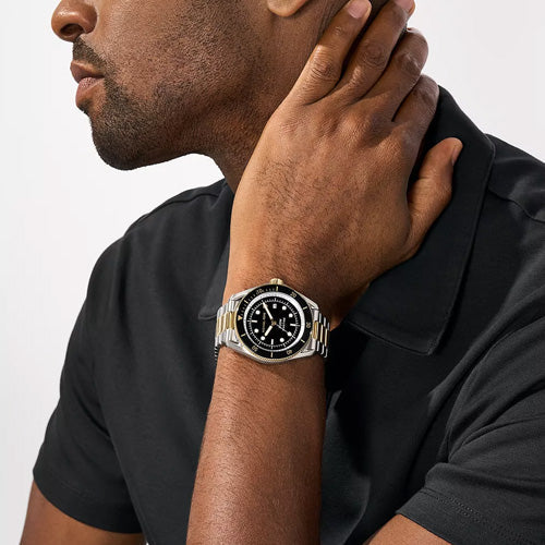 Michael Kors Maritime Three Hand Black Dial Two Tone Steel Strap Watch for Men - MK9180 Buy Now By Michael Kors