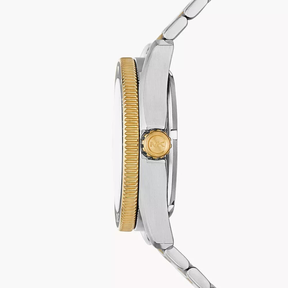 Michael Kors Maritime Three Hand Black Dial Two Tone Steel Strap Watch for Men - MK9180 Buy Now By Michael Kors