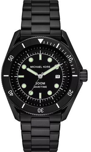 Michael Kors Maritime Three Hand Black Dial Black Steel Strap Watch for Men - MK9181 Buy Now By Michael Kors