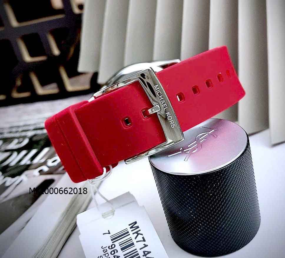 Michael Kors Janelle Three Hand Red Dial Red Rubber Strap Watch For Women - MK7144 Buy Now By Michael Kors