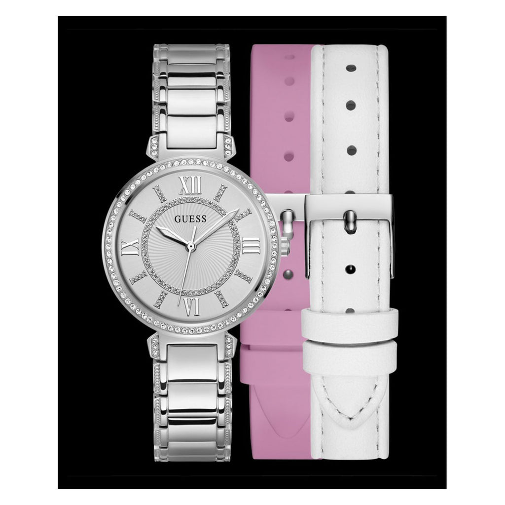 Guess Montage Quartz Silver Dial Silver Steel Strap Watch For Women - GW0588L2 Buy Now By Guess