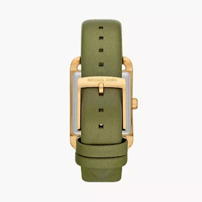 Michael Kors Monroe Three-Hand Silver Dial Green Leather Strap Watch for Women - MKO1028 Buy Now By Michael Kors