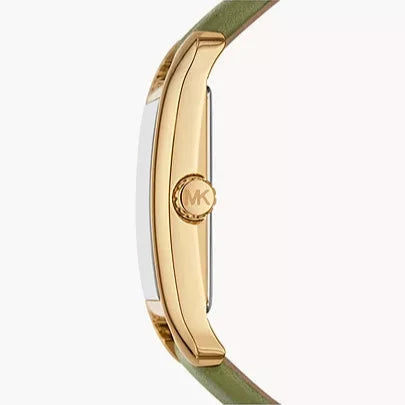Michael Kors Monroe Three-Hand Silver Dial Green Leather Strap Watch for Women - MKO1028 Buy Now By Michael Kors