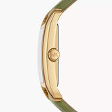 Michael Kors Monroe Three-Hand Silver Dial Green Leather Strap Watch for Women - MKO1028 Buy Now By Michael Kors