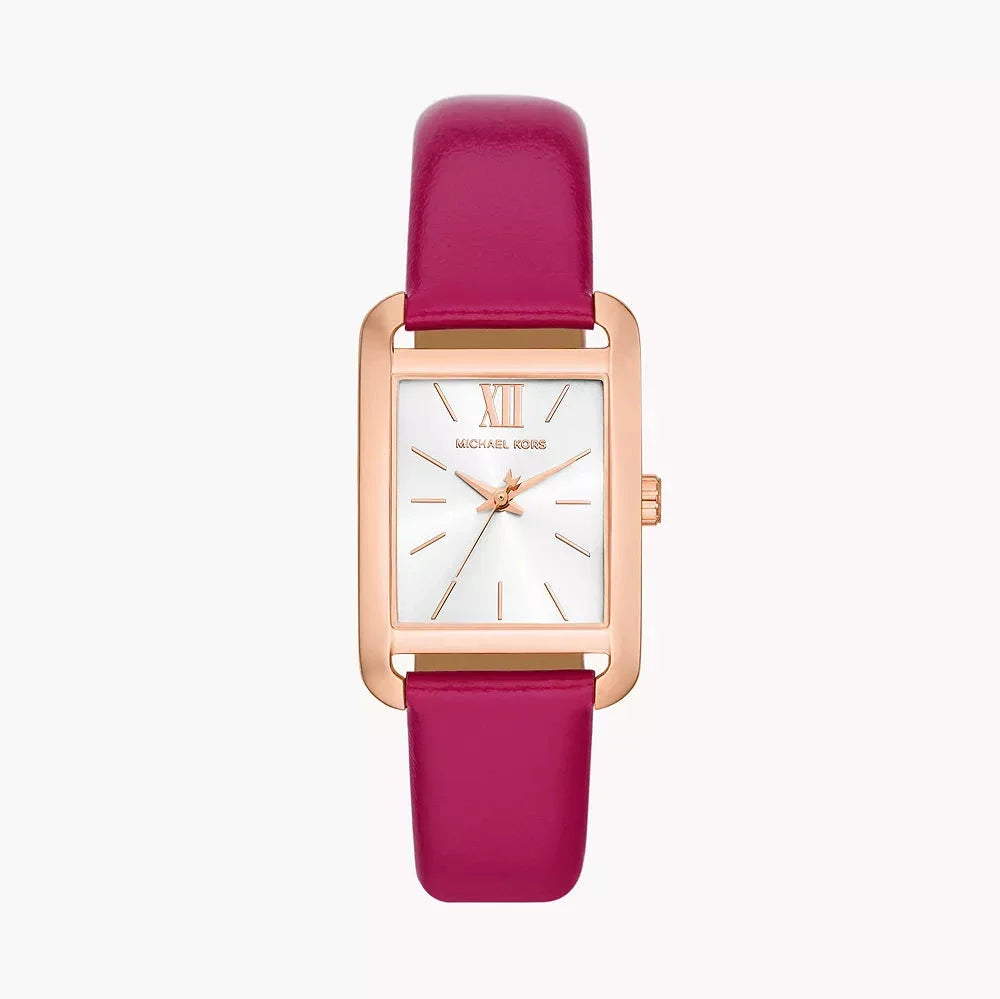 Michael Kors Monroe Three Hand White Dial Pink Leather Strap Watch for Women - MKO1029 Buy Now By Michael Kors