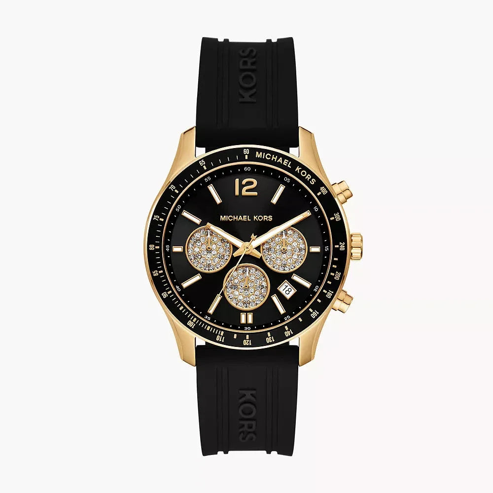 Michael Kors Berkley Chronograph Black Dial Black Rubber Strap Watch for Men - MKO1038 Buy Now By Michael Kors