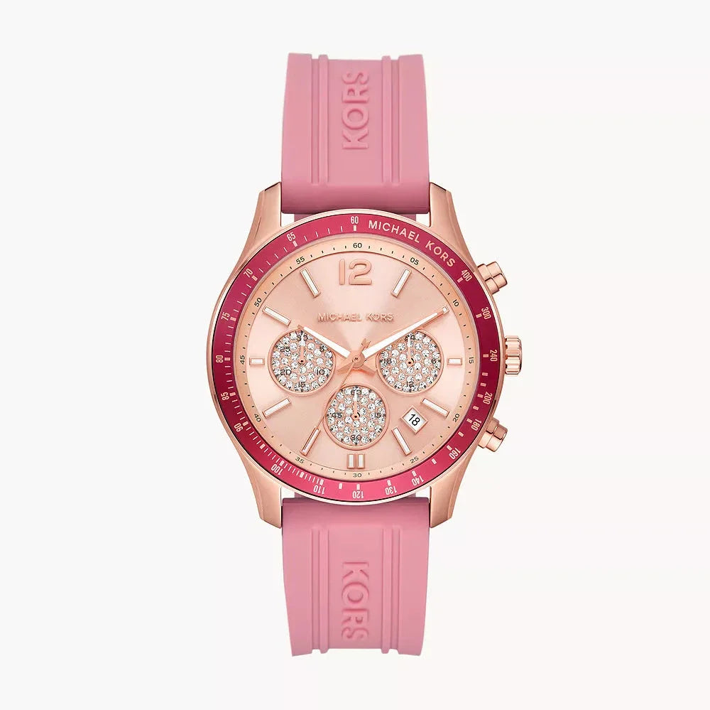 Michael Kors Berkley Quartz Rose Gold Dial Pink Rubber Strap Watch for Women - MKO1039 Buy Now By Michael Kors