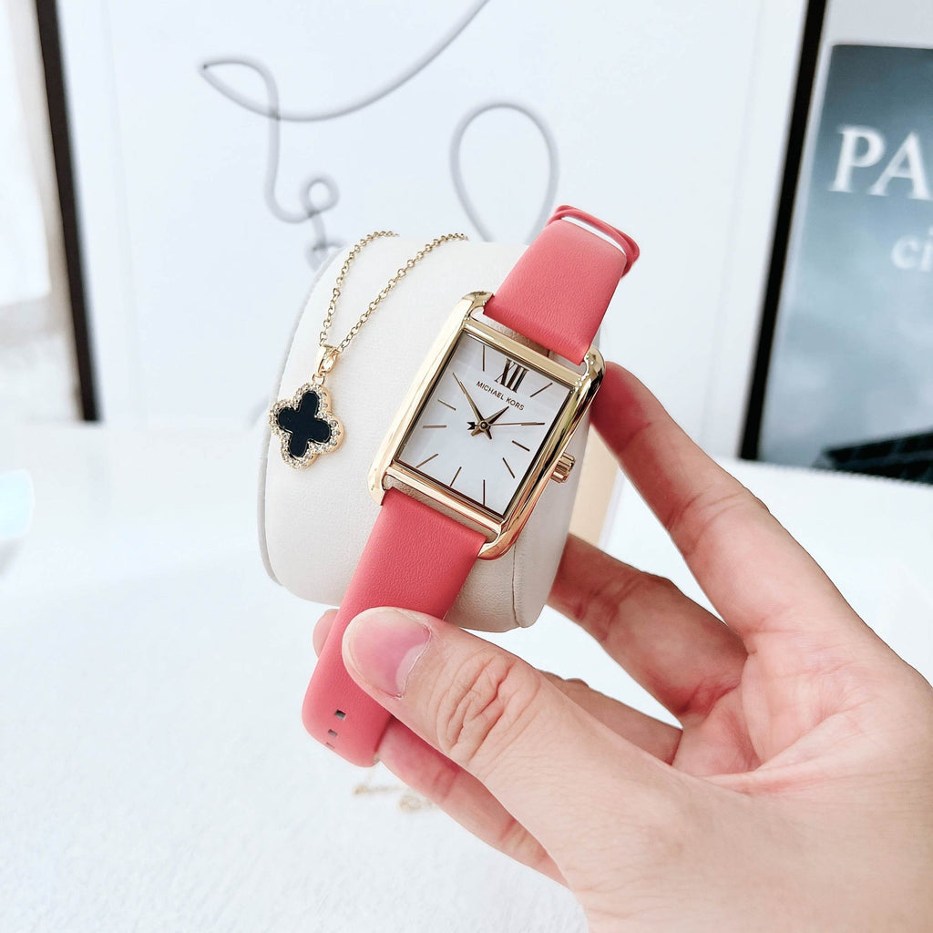 Michael Kors Petite Monroe White Dial Orange Leather Strap Watch for Women - MKO1060 Buy Now By Michael Kors