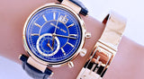 Michael Kors Sawyer Blue Dial Blue Leather Strap Watch for Women - MK2425 Buy Now By Michael Kors