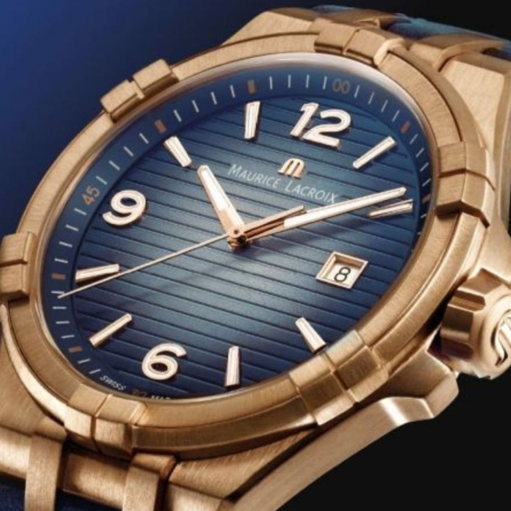 Maurice Lacroix Aikon Limited Edition Blue Dial Blue Leather Strap Watch For Men - AI6008-BRZ01-420-1 Buy Now By Maurice Lacroix