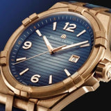 Maurice Lacroix Aikon Limited Edition Blue Dial Blue Leather Strap Watch For Men - AI6008-BRZ01-420-1 Buy Now By Maurice Lacroix