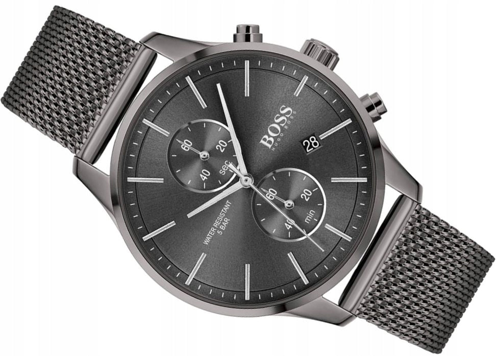 Hugo Boss Associate Grey Dial Grey Mesh Bracelet Watch for Men - 1513870 Buy Now By Hugo Boss