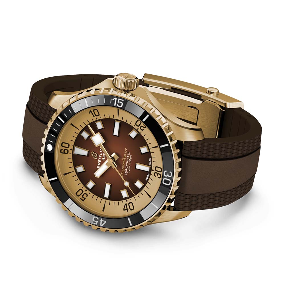 Breitling Superocean Automatic 44 Brown Dial Brown Rubber Strap Watch for Men - N17376201Q1S1 Buy Now By Breitling