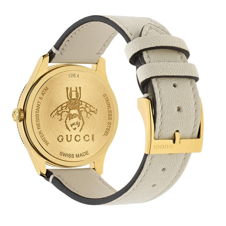 Gucci G Timeless Quartz Gold Dial Beige Leather Strap Watch For Women - YA1264180 Buy Now By Gucci
