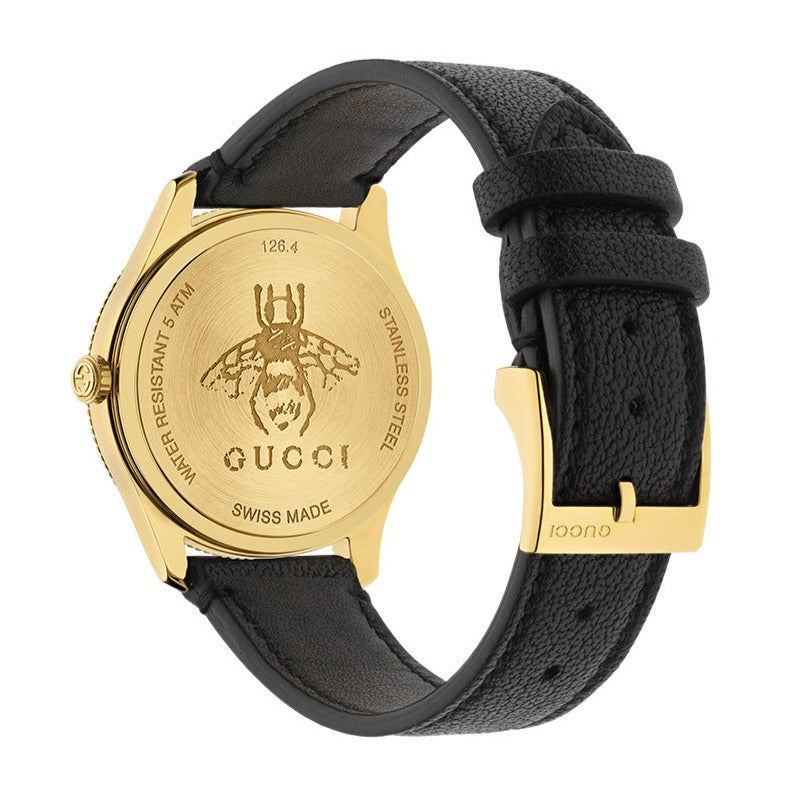 Gucci G Timeless Quartz Silver Dial Black Leather Strap Watch For Women - YA1264181 Buy Now By Gucci