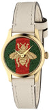 Gucci G Timeless Quartz Red & Green Dial Beige Leather Strap Watch For Women - YA1265009 Buy Now By Gucci