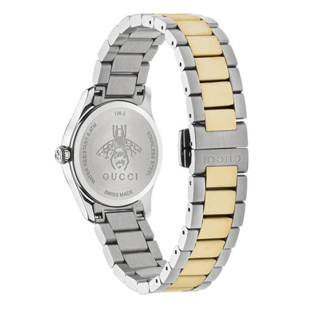 Gucci G Timeless Quartz Mother of Pearl Blue Dial Two Tone Steel Strap Watch For Women - YA1265011 Buy Now By Gucci