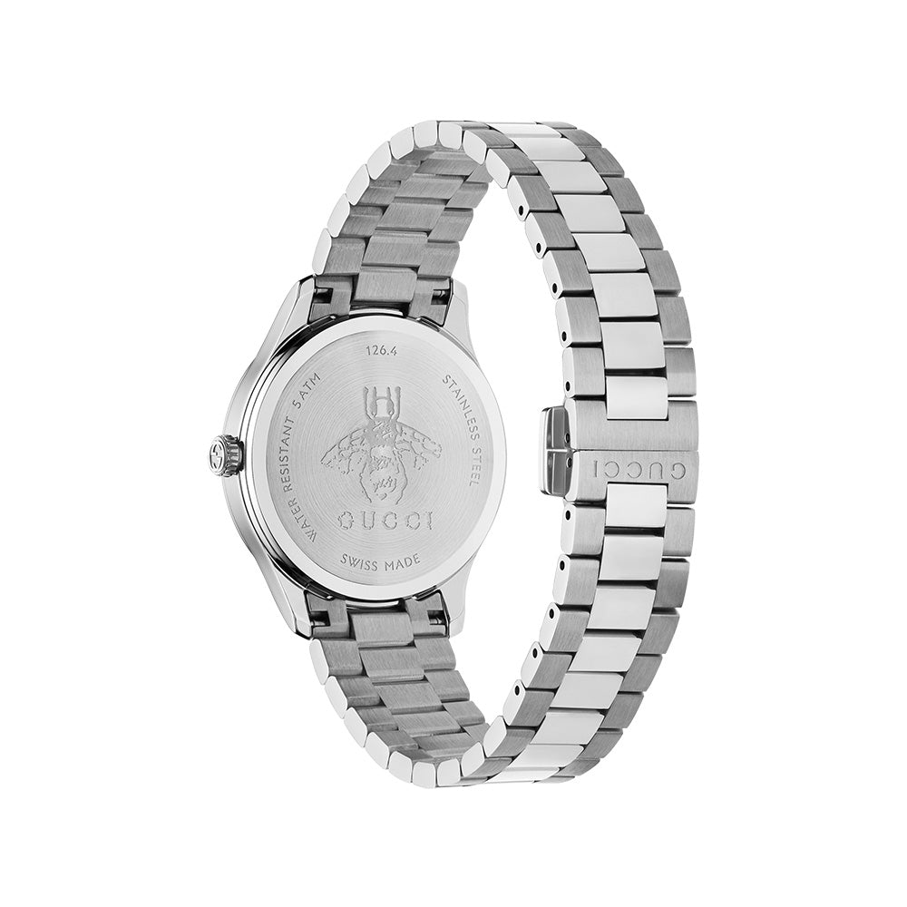 Gucci G Timeless Quartz Black Dial Silver Steel Strap Watch for Women - YA1265034 Buy Now By Gucci