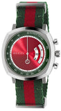Gucci Grip Quartz Chronograph Red Dial Two Tone NATO Strap Watch for Men - YA157304 Buy Now By Gucci