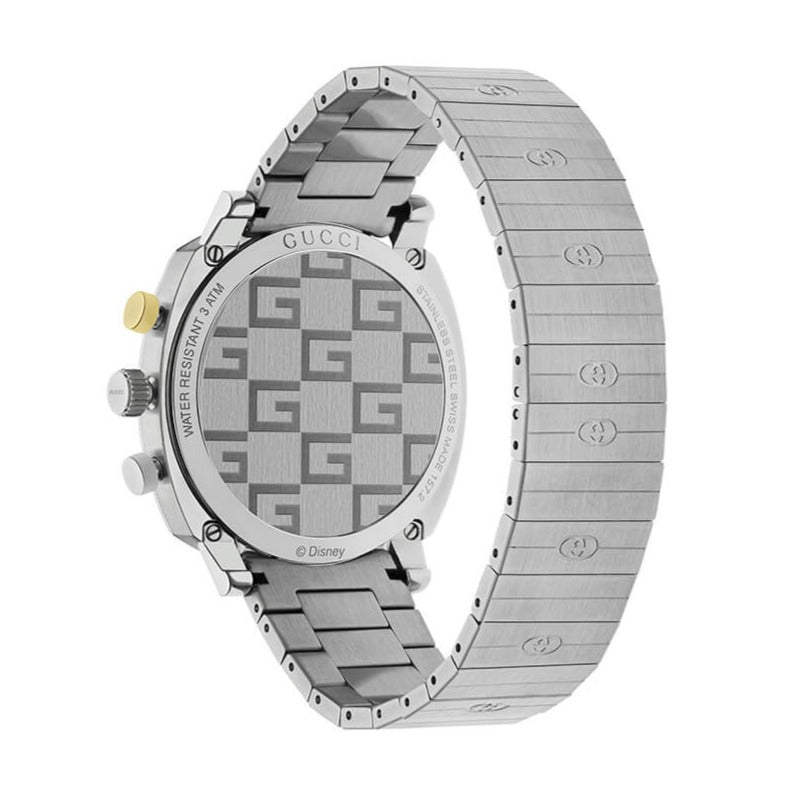 Gucci Grip Chronograph Disney Black Dial Silver Steel Strap Watch For Men - YA157307 Buy Now By Gucci