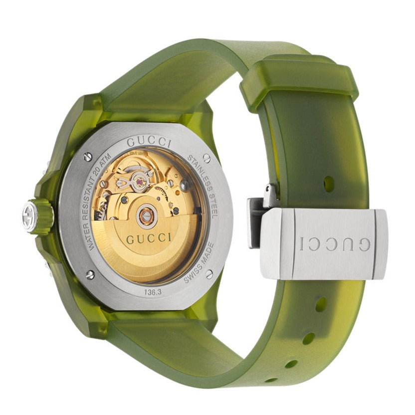Gucci Dive Automatic Green Dial Green Rubber Strap Unisex Watch - YA136345 Buy Now By Gucci
