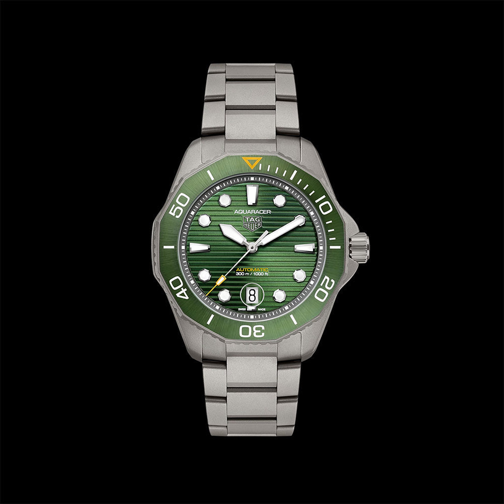 Tag Heuer Aquaracer Professional 300 Automatic Green Dial Silver Steel Strap Watch for Men - WBP208B.BF0631 Buy Now By Tag Heuer