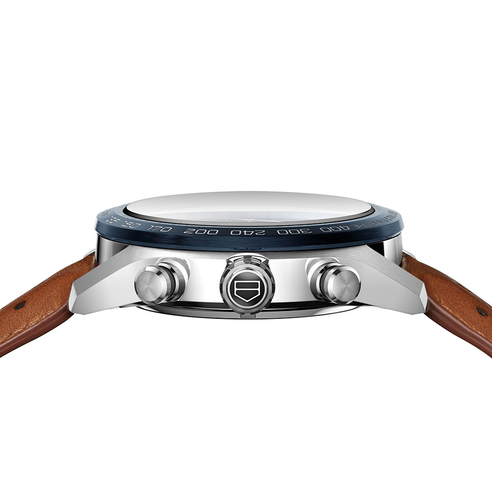 Tag Heuer Carrera Automatic Chronograph Blue Dial Brown Leather Strap Watch for Men - CBN2A1A.FC6537 Buy Now By Tag Heuer