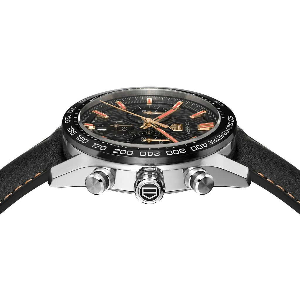 Tag Heuer Carrera Year of The Rabbit Automatic Chronograph Black Dial Black Leather Strap Watch for Men - CBN2A1L.FC6521 Buy Now By Tag Heuer