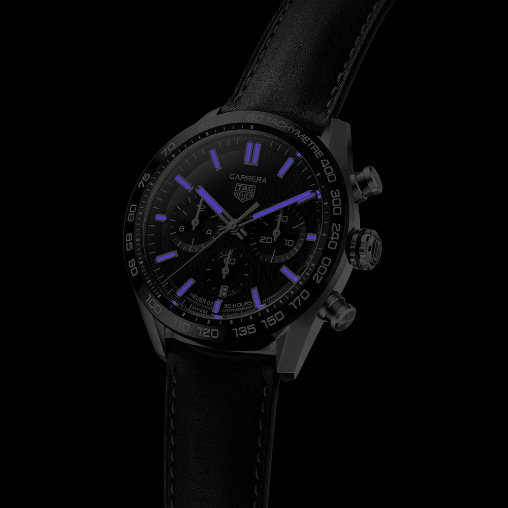 Tag Heuer Carrera Year of The Rabbit Automatic Chronograph Black Dial Black Leather Strap Watch for Men - CBN2A1L.FC6521 Buy Now By Tag Heuer