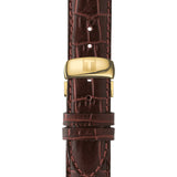 Tissot T Classic Le Locle Automatic Gold Dial Maroon Leather Strap Watch For Men - T41.5.413.73 Buy Now By Tissot
