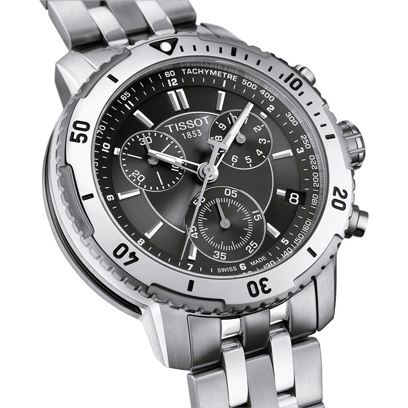 Tissot PRS 200 Grey Dial Chronograph Grey Dial Silver Steel Strap Watch For Men - T067.417.11.051.00 Buy Now By Tissot