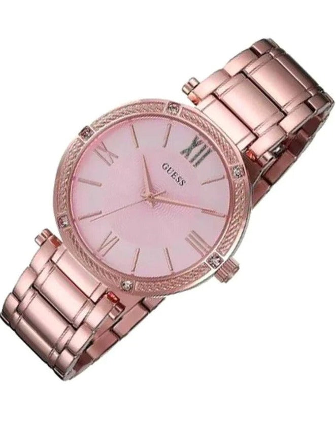 Guess Park Ave Quartz Rose Gold Dial Rose Gold Steel Strap Watch For Women - W0636L2 Buy Now By Guess