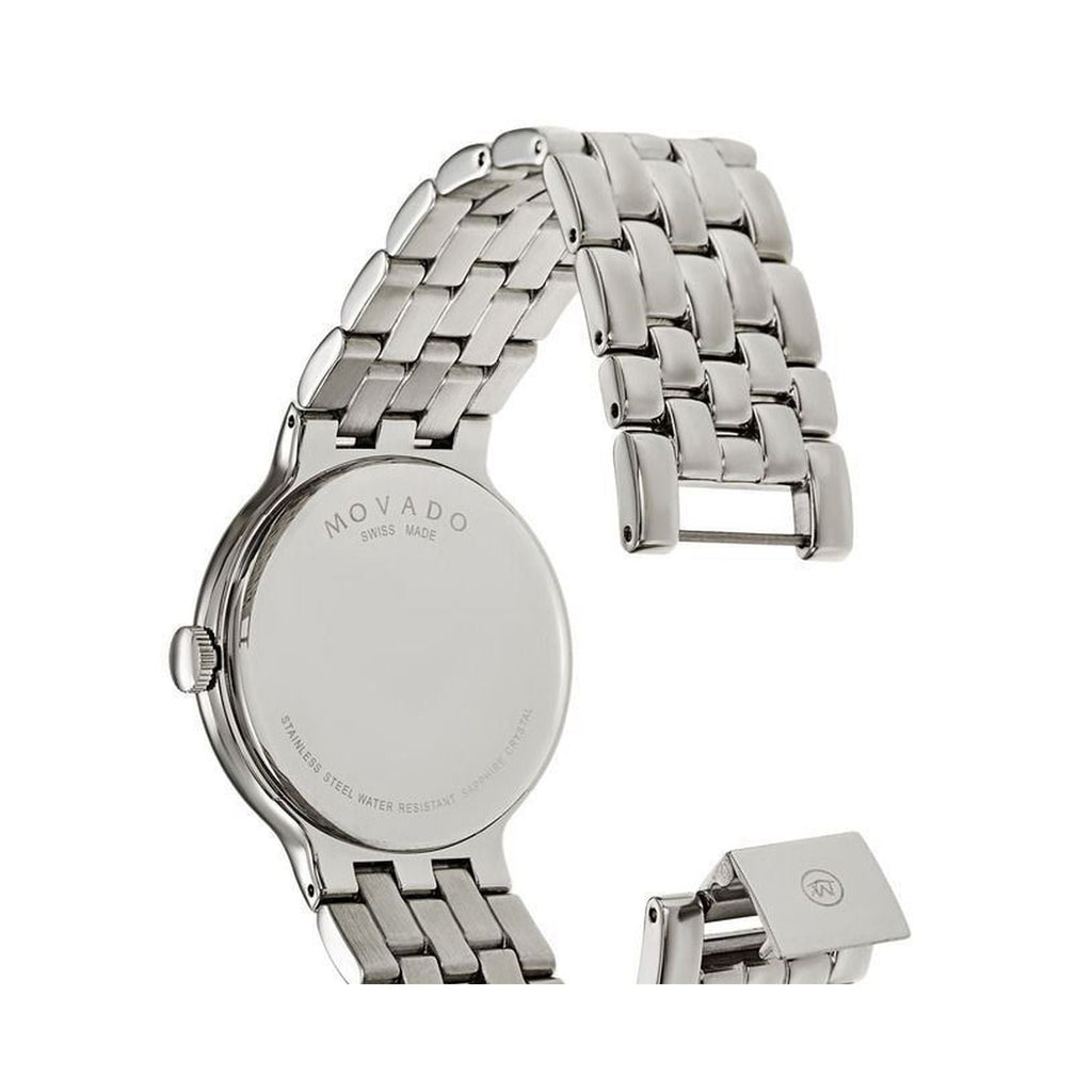 Movado Classic Quartz Black Dial Silver Steel Strap Watch for Men - 0606337 Buy Now By Movado