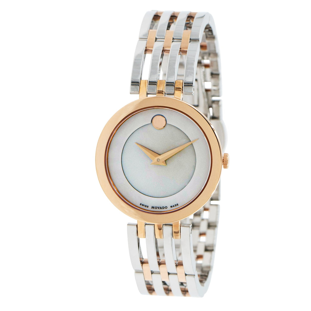 Movado Esperanza Mother of Pearl Dial Two Tone Steel Strap Watch For Women - 0607114 Buy Now By Movado