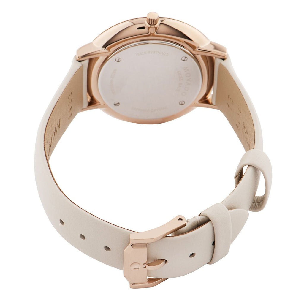 Movado Museum 70th Anniversary Special Edition White Dial White Leather Strap Watch For Women - 0607139 Buy Now By Movado