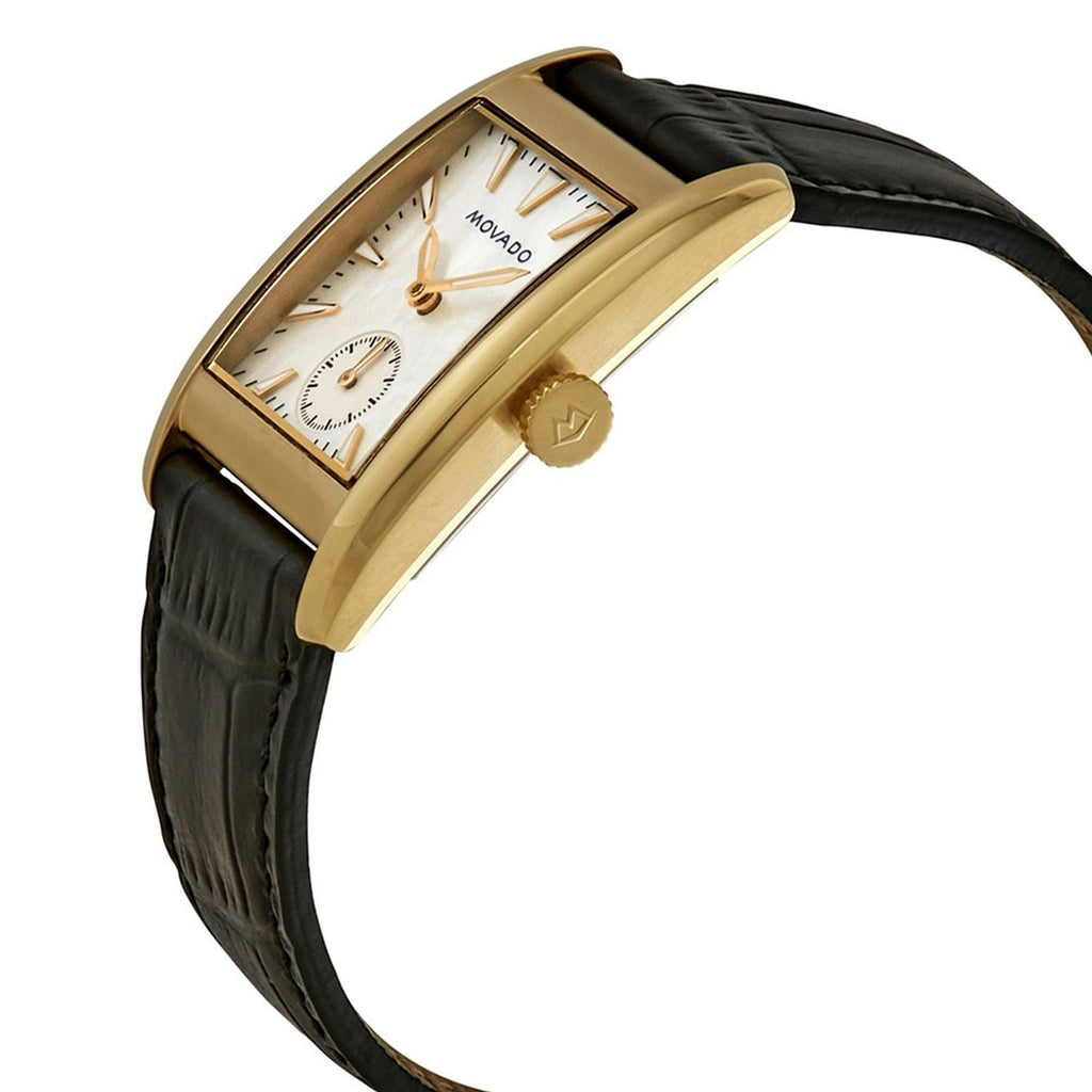 Movado Heritage Mother of Pearl White Dial Black Leather Strap Watch For Women - 3650050 Buy Now By Movado