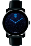 Movado Bold Metallic Blue Dial Black Leather Strap Watch for Men - 3600137 Buy Now By Movado