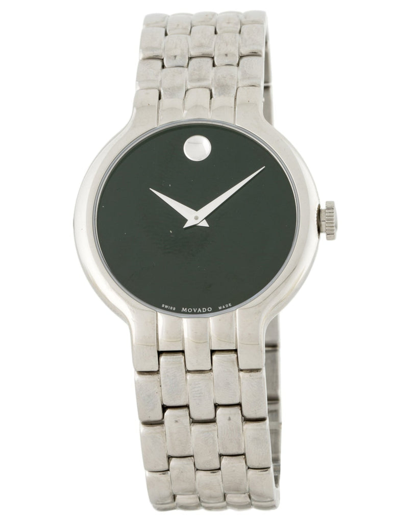 Movado Classic Quartz Black Dial Silver Steel Strap Watch for Men - 0606337 Buy Now By Movado