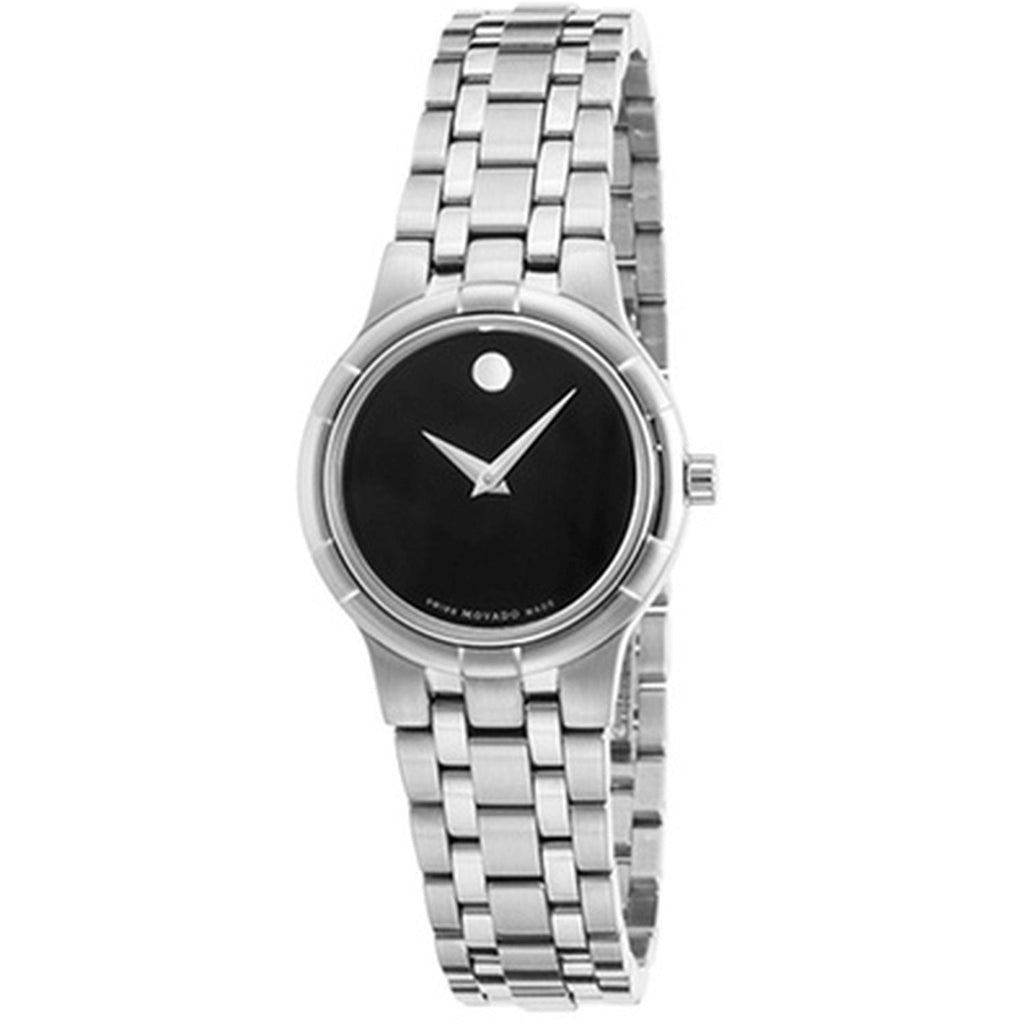 Movado Veturi Quartz Black Dial Silver Steel Strap Watch for Women - 0606338 Buy Now By Movado