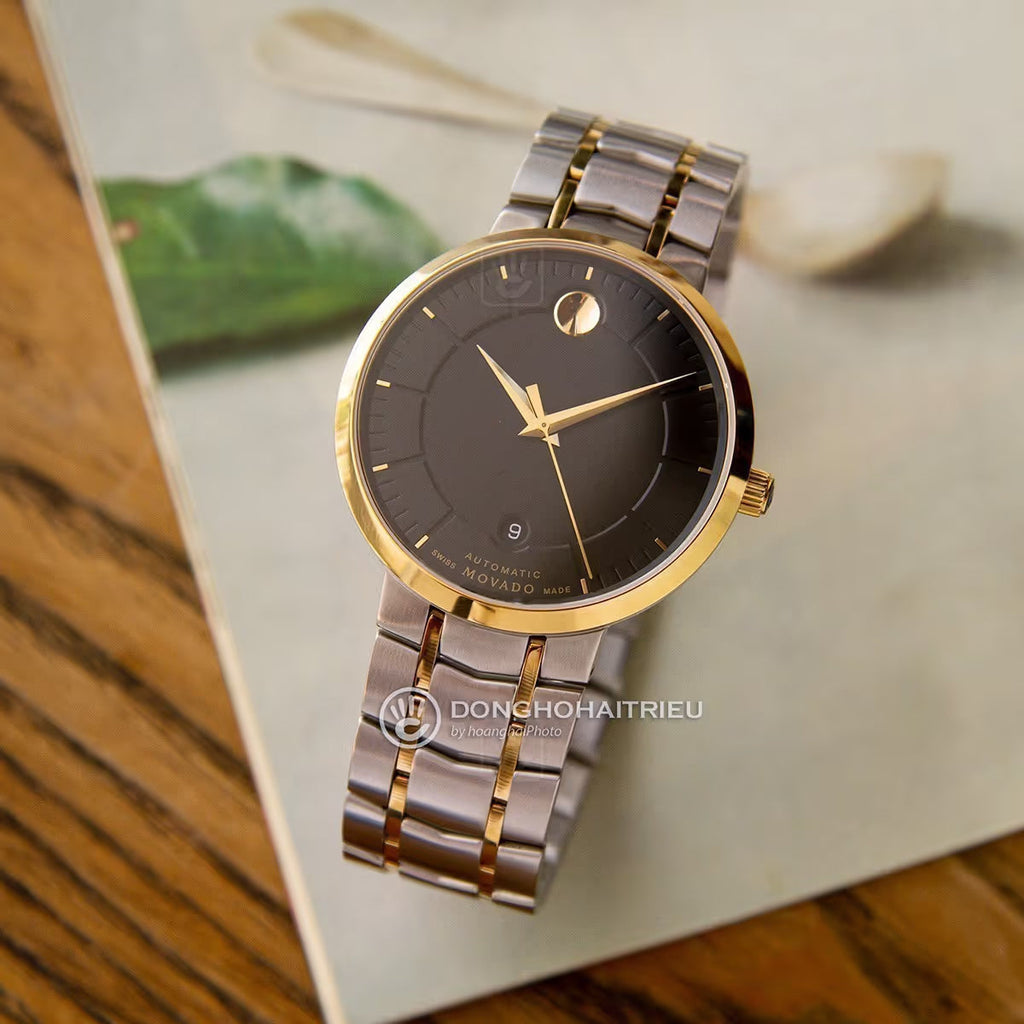 Movado 1881 Automatic Black Dial Two Tone Steel Strap Watch For Men - 0606916 Buy Now By Movado