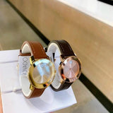 Movado Bold Gold Dial Brown Leather Strap Watch for Women - 3600437 Buy Now By Movado