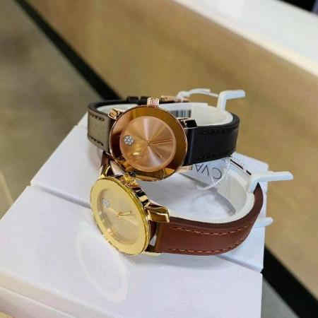 Movado Bold Gold Dial Brown Leather Strap Watch for Women - 3600437 Buy Now By Movado