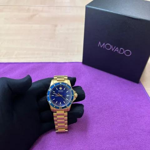 Movado Series 800 Blue Dial Gold Steel Strap Watch For Men - 2600144 Buy Now By Movado