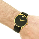 Movado Museum Classic Quartz Black Dial Black Leather Strap Watch for Men - 0607195 Buy Now By Movado