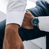 Movado Museum Classic Blue Dial Black Leather Strap Watch for Men - 0607197 Buy Now By Movado