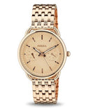 Fossil Tailor Rose Gold Dial Rose Gold Stainless Steel Strap Watch for Women - ES3713 Buy Now By Fossil