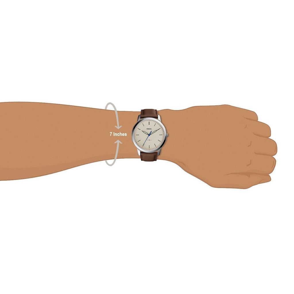 Fossil Minimalist Off White Dial Brown Leather Strap Watch for Men - FS5306 Buy Now By Fossil